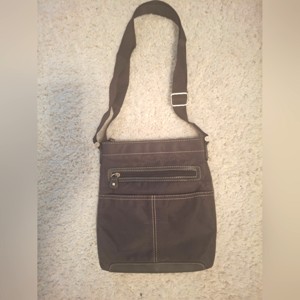 Liz Claiborne Brown Nylon Shoulder Crossbody Bag
